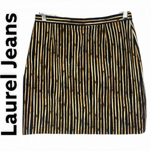 LAUREL Jeans Tan/Black Printed Tiger Stripes Women’s Mini Skirt Size 40